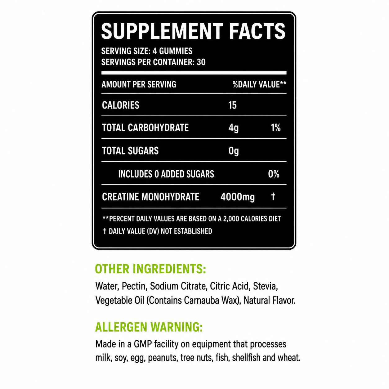 KIINGSFUEL Creatine Gummies | 4000mg Creatine Monohydrate | Watermelon | 120 Gummies